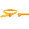 Kabelbinder kunststof oranje met RVS sluiting 186x4.8mm